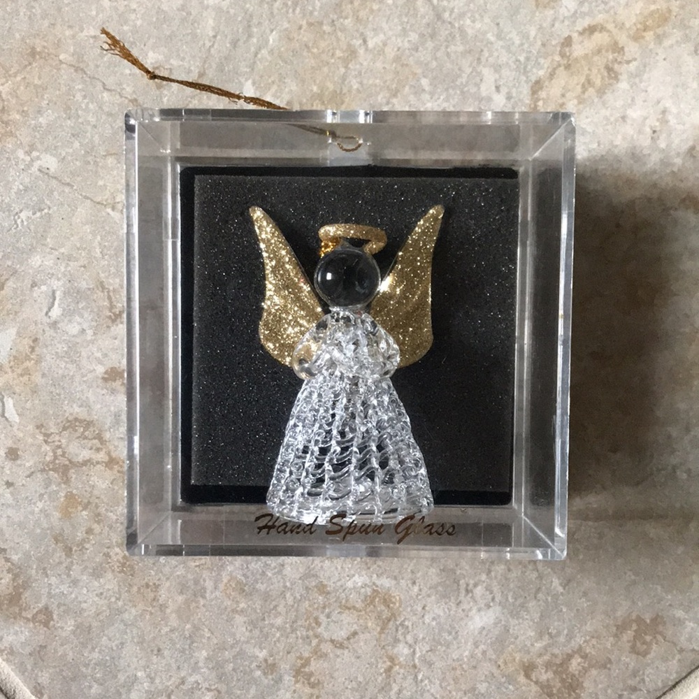 NWT - Hand Spun Glass Angel Ornament